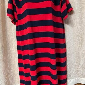 Michael Kors Bold Red and Blue Midi Dress